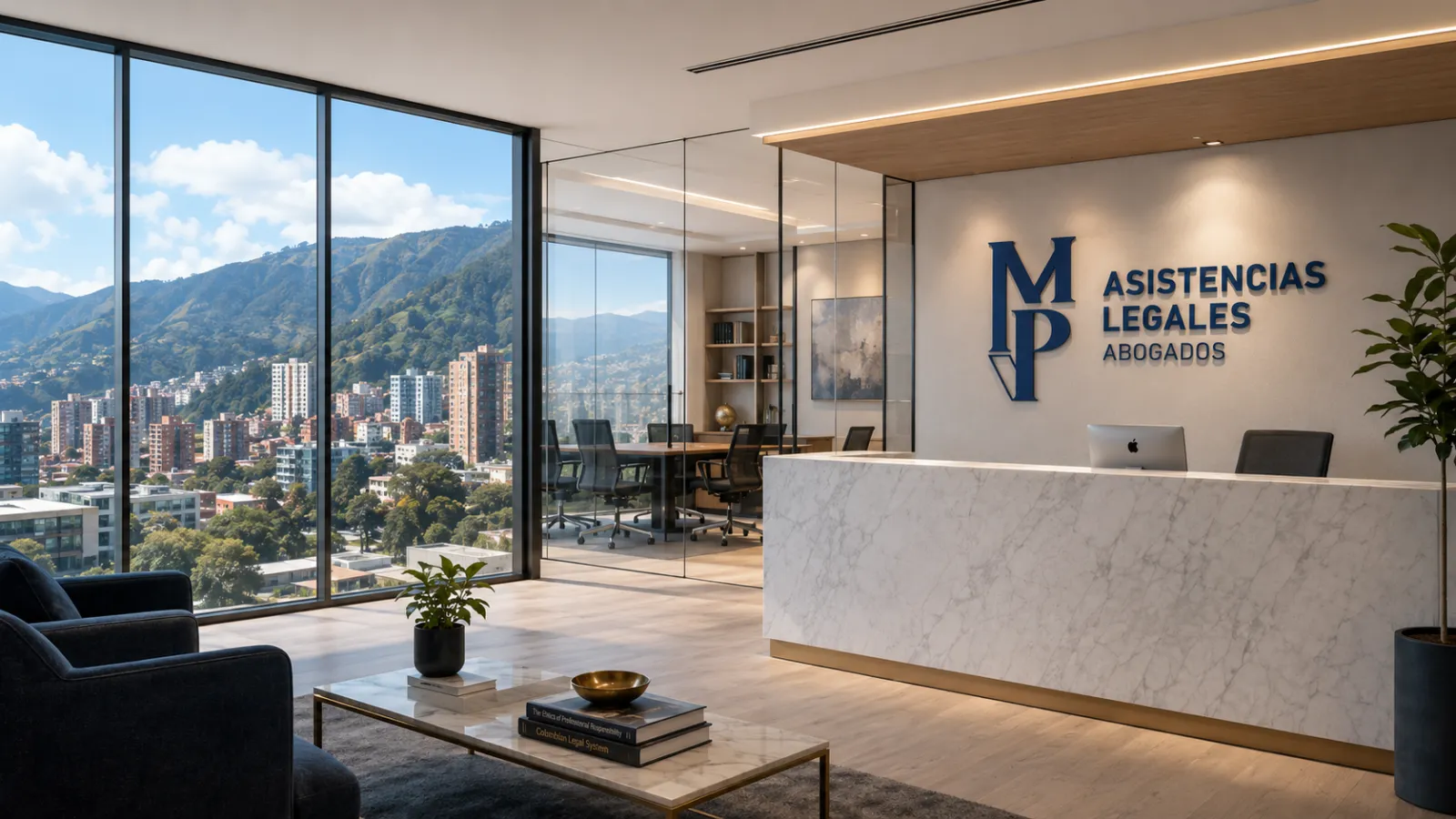 Oficina de MP Asistencias Legales en Bogota con vista a los cerros