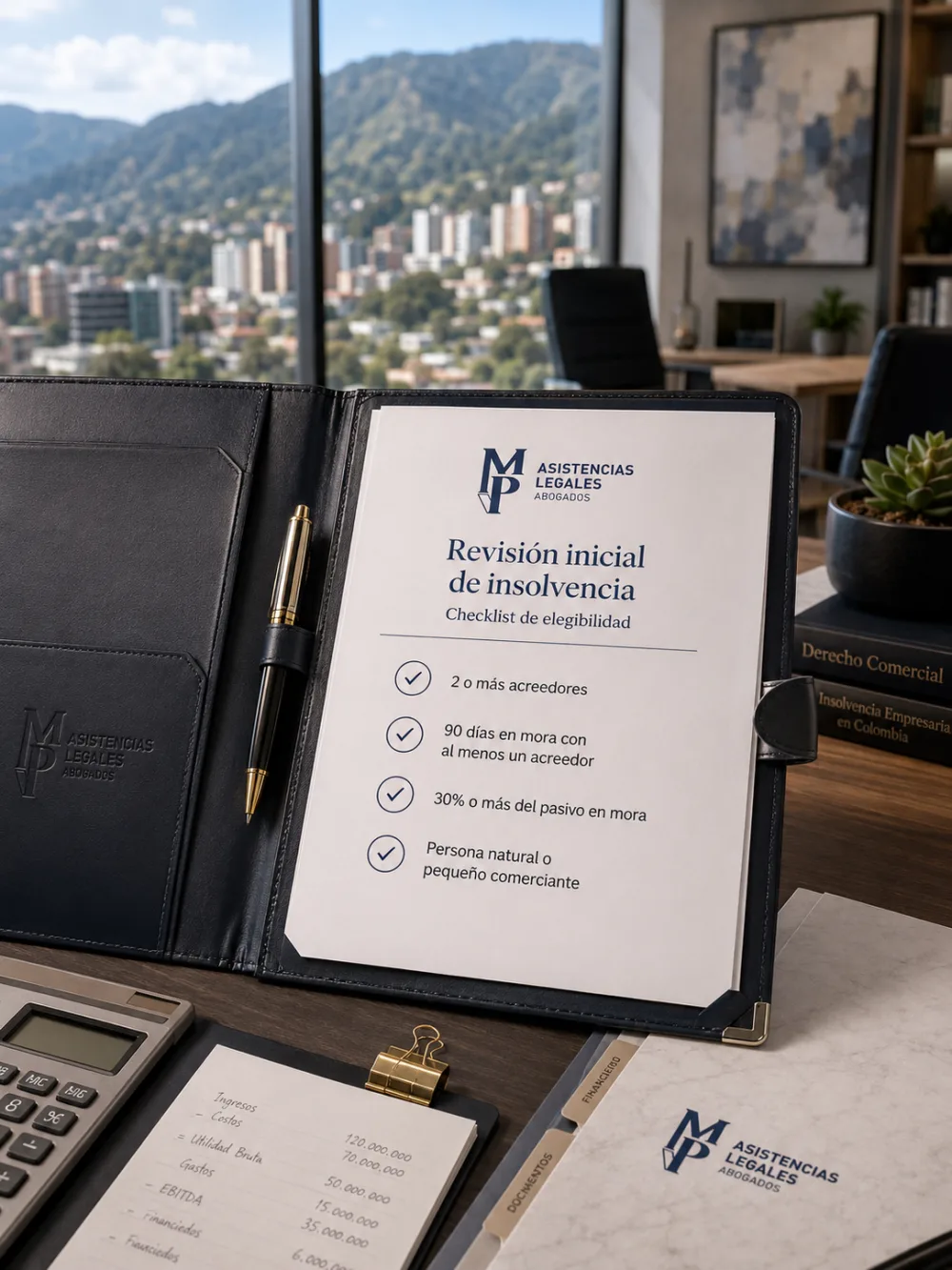 Checklist de revision inicial de insolvencia con los criterios de elegibilidad